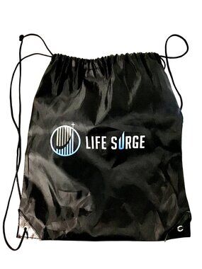 LIFE SURGE LIGHTWEIGHT DRAWSTRING BLACK BAG